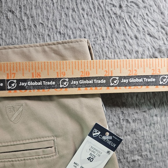 $65‎ NWT Cremieux Chino Shorts Men 40 x 8" Stretch Relaxed Fit Khaki 5-Pocket - Picture 7 of 10